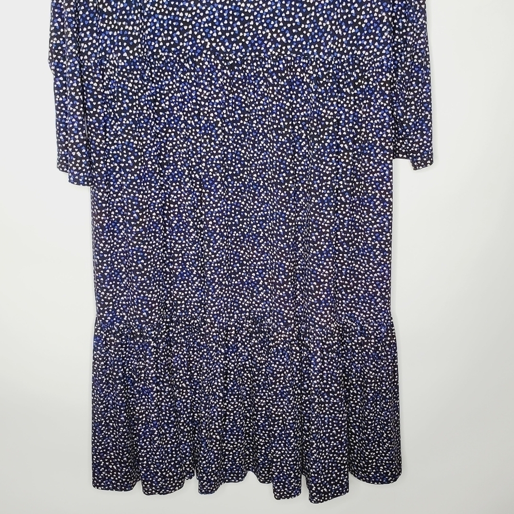 Saint + Sofia Plus Size Tiered Heart Print Maxi Dress 18 Polkadot Pockets Boho — image 5 of 8
